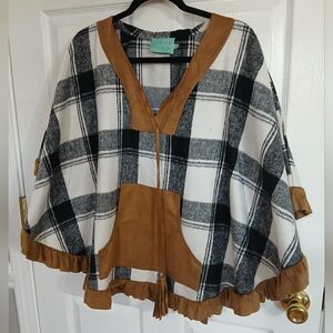 Judith March | buffalo plaid poncho Fall Cozy Western Boho Warm Casual Outdoor